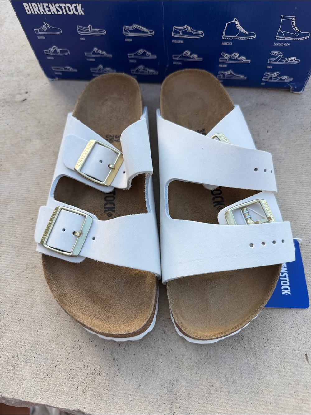Birkenstock size 39 antique white new, in the box size 8